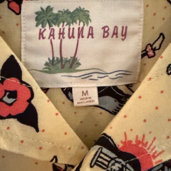 Kahuna Bay Mens Tropical Retro Hawaiian Hula Girl Ukulele Shirt - Medium - Picture 5 of 6